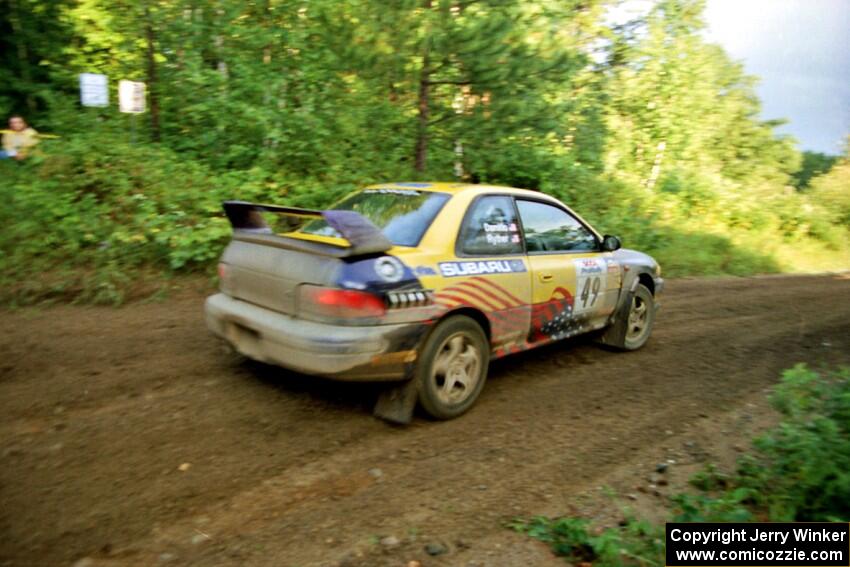 Jonathan Ryther / Janice Damitio Subaru Impreza 2.5RS comes out of a 90-right on SS2 (Stump Lake).