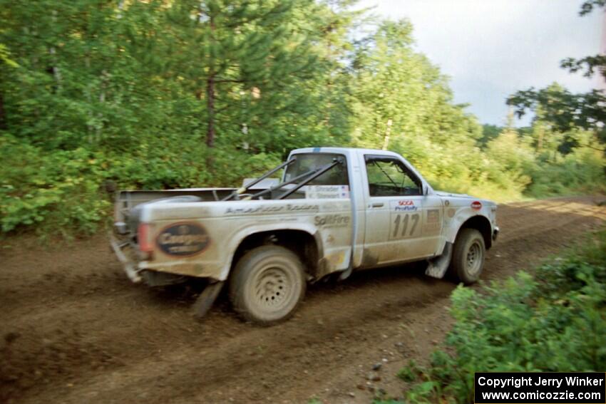 Ken Stewart / Doc Schrader Chevy S-10 comes out of a 90-right on SS2 (Stump Lake).