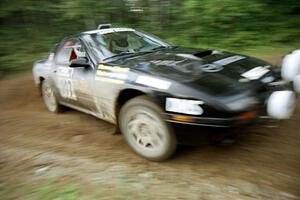 Dave Hintz / Rick Hintz Mazda RX-7 Turbo comes out of a 90-right on SS2 (Stump Lake).