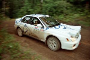 Jason Rivas / Constantine Mantopolous Subaru WRX on SS2 (Stump Lake).