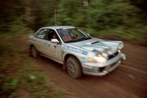 Wyeth Gubelmann / Therin Pace Subaru WRX comes out of a 90-right on SS2 (Stump Lake).