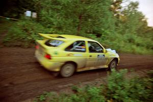 Tony Birbilis / Jose Vicente Ford Escort Cosworth RS comes out of a 90-right on SS2 (Stump Lake).