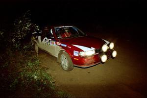 Eric Seppanen / Jake Himes Nissan Sentra SE-R comes out of a 90-right on SS2 (Stump Lake).