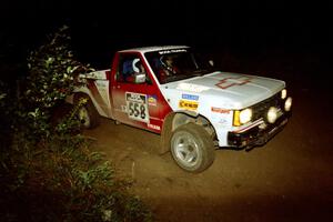 Jim Cox / Kaari Cox Chevy S-10 comes out of a 90-right on SS2 (Stump Lake).