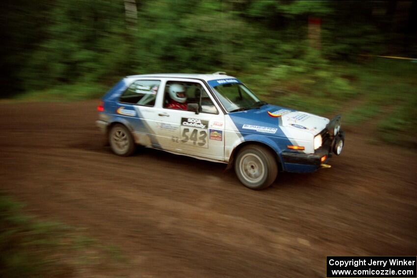 Chris Whiteman / Dave Hackett VW GTI comes out of a 90-right on SS2 (Stump Lake).