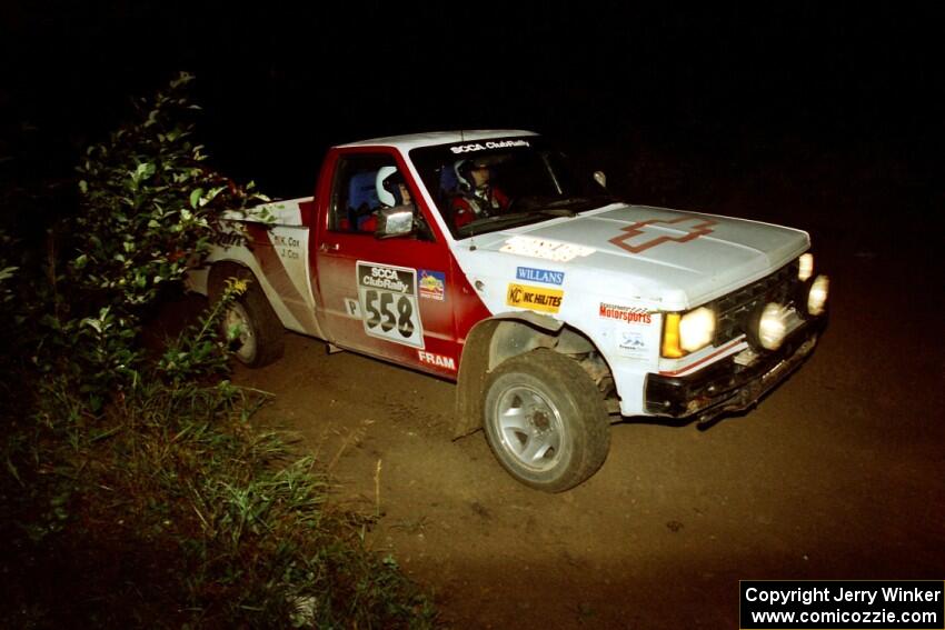 Jim Cox / Kaari Cox Chevy S-10 comes out of a 90-right on SS2 (Stump Lake).