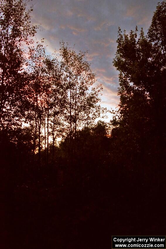 A colorful sunset in the Two Inlets State Forest.