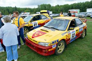 The Knight Racing Subaru Impreza 2.5RS's: (50) Steve Gingras / Bill Westrick and (49) Jonathan Ryther / Janice Damitio