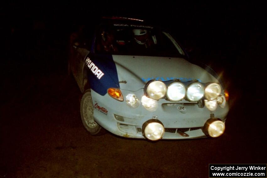 Dave Coleman / Paula Gibeault Hyundai Tiburon on SS4 (Wolf Lake).