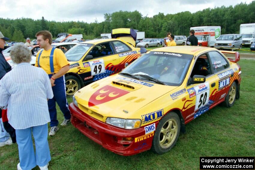 The Knight Racing Subaru Impreza 2.5RS's: (50) Steve Gingras / Bill Westrick and (49) Jonathan Ryther / Janice Damitio