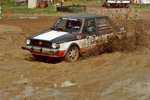 Mike Christopherson / Brian Dondlinger VW Jetta slops through the mud on SS7 (Speedway Shenanigans).