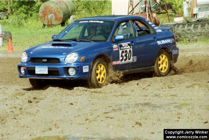 Doug Havir / Al Kintigh Subaru WRX slops through the mud on SS7 (Speedway Shenanigans).