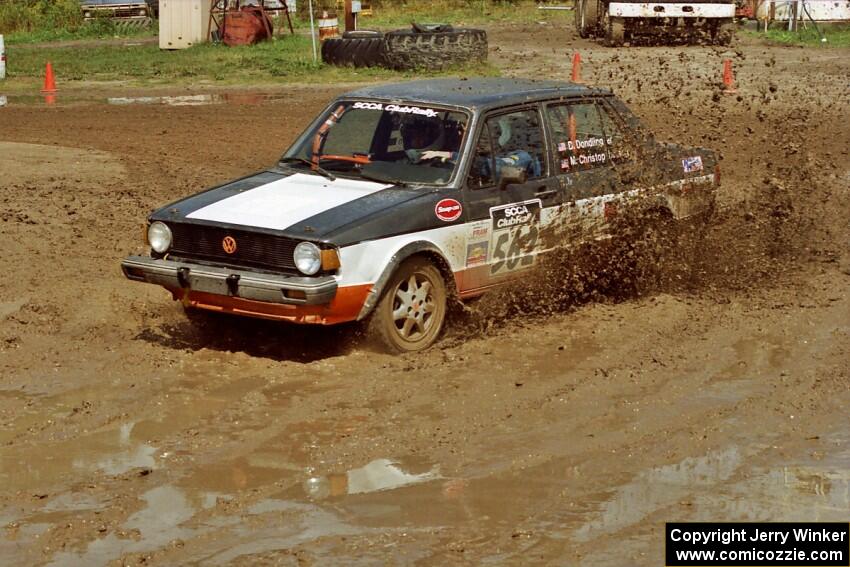 Mike Christopherson / Brian Dondlinger VW Jetta slops through the mud on SS7 (Speedway Shenanigans).