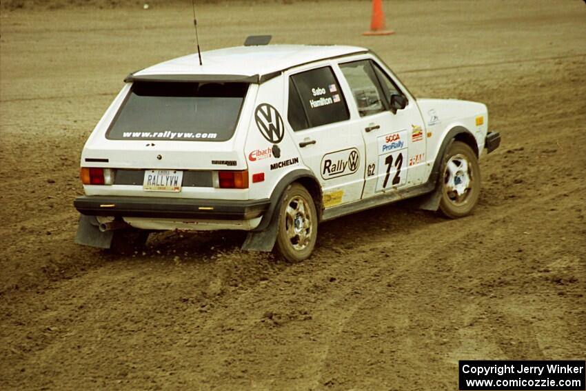Jon Hamilton / Ken Sabo VW Rabbit on SS7 (Speedway Shenanigans).