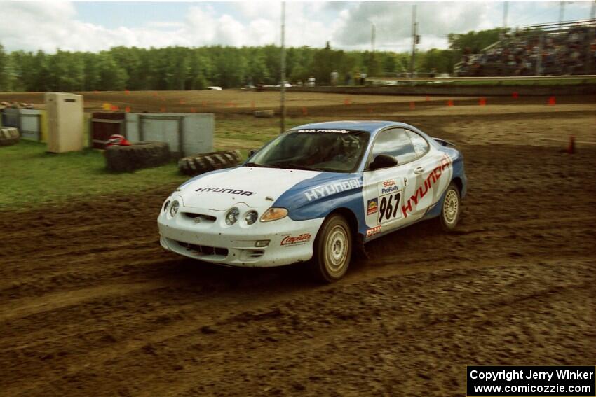 Dave Coleman / Paula Gibeault Hyundai Tiburon on SS7 (Speedway Shenanigans).