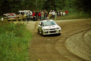 Seamus Burke / Frank Cunningham Mitsubishi Lancer Evo VI at the spectator point on SS9 (The Spurs).