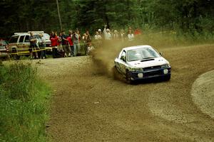 Ramana Lagemann / Russ Hughes Subaru WRX STi at the spectator point on SS9 (The Spurs).