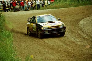 Jonathan Ryther / Janice Damitio Subaru Impreza 2.5RS at the spectator point on SS9 (The Spurs).