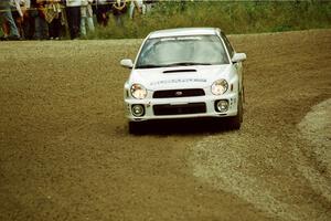 Nat T-Stow / Amity Trowbridge Subaru WRX at the spectator point on SS9 (The Spurs).