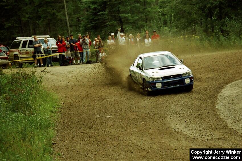 Ramana Lagemann / Russ Hughes Subaru WRX STi at the spectator point on SS9 (The Spurs).