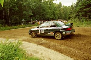 Lee Shadbolt / Bob Sherman Subaru Impreza at the spectator point on SS9 (The Spurs).