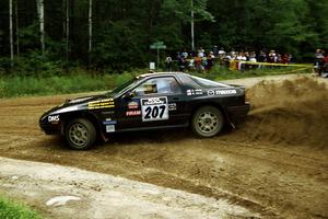 Dave Hintz / Rick Hintz Mazda RX-7 at the spectator point on SS9 (The Spurs).