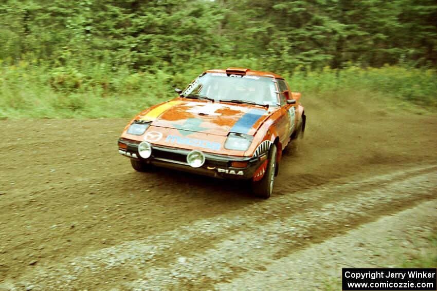 Andrew Havas / John Allen Mazda RX-7 at the spectator point on SS9 (The Spurs).