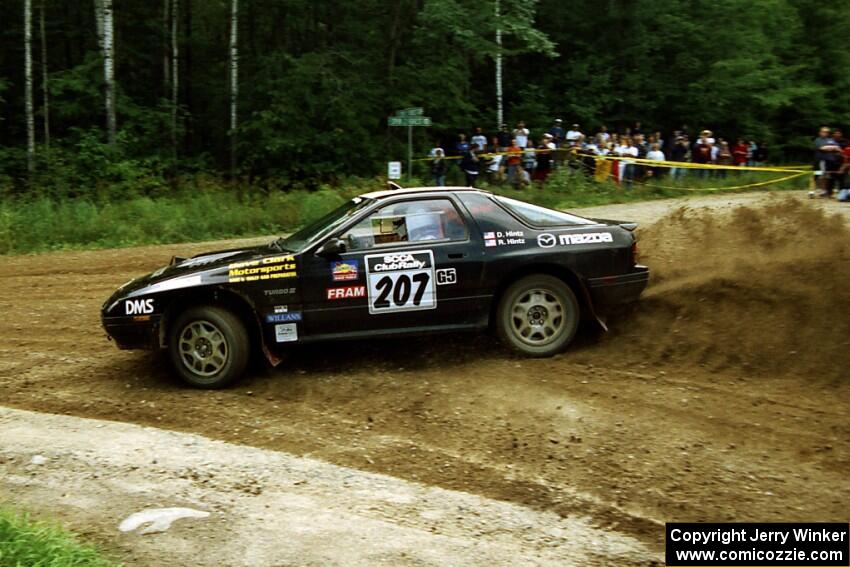 Dave Hintz / Rick Hintz Mazda RX-7 at the spectator point on SS9 (The Spurs).