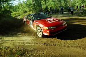 Mark Utecht / Brenda Lewis Mitsubishi Eclipse GSX powers out of a sharp left-hander on SS13 (Steamboat).