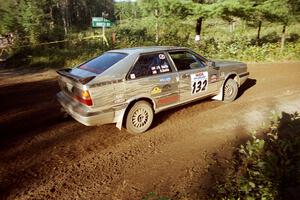 Bob Burtis / Rick Burtis Audi Quattro Coupe powers out of a sharp left-hander on SS13 (Steamboat).