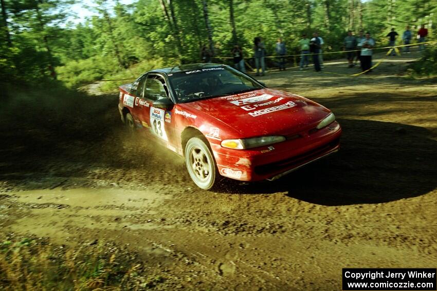 Mark Utecht / Brenda Lewis Mitsubishi Eclipse GSX powers out of a sharp left-hander on SS13 (Steamboat).