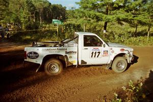 Ken Stewart / Doc Schrader Chevy S-10 powers out of a sharp left-hander on SS13 (Steamboat).