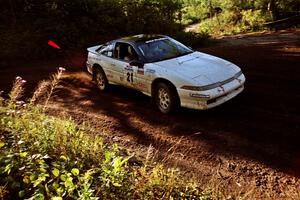 Chris Czyzio / Eric Carlson Mitsubishi Eclipse GSX powers out of a sharp left-hander on SS13 (Steamboat).