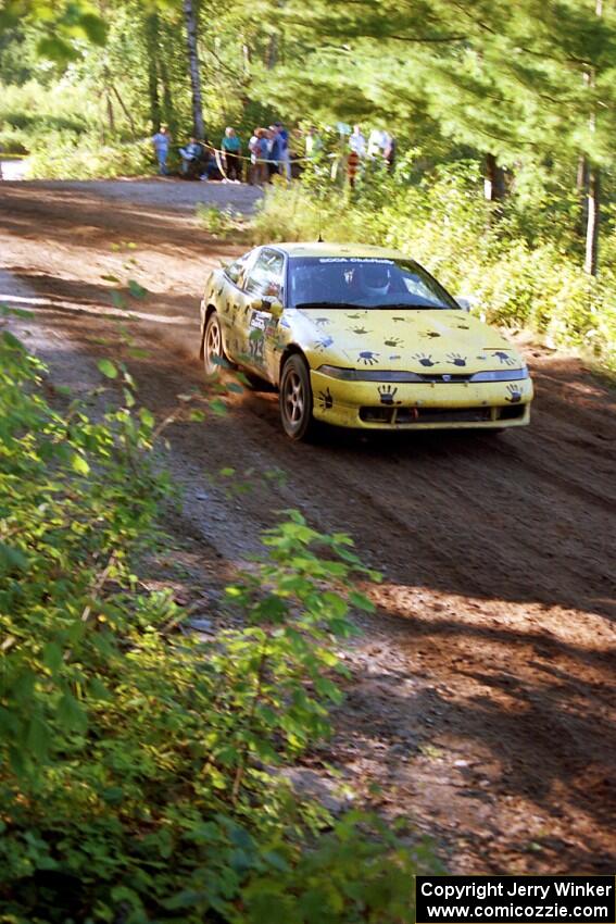 Rod Dean / Nichole Dean Plymouth Laser RS at speed on SS13 (Steamboat).