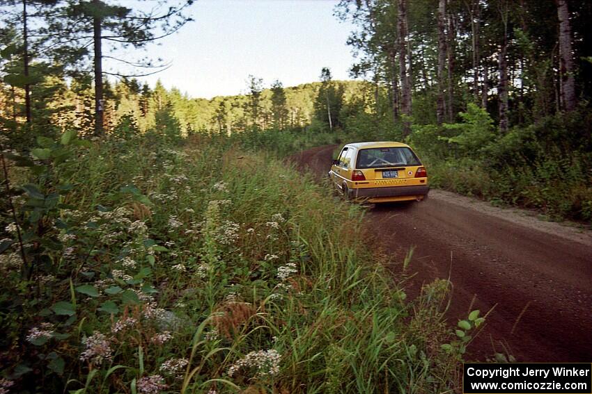 Mark Buskirk / Paul Fernandez VW GTI at speed on SS13 (Steamboat).