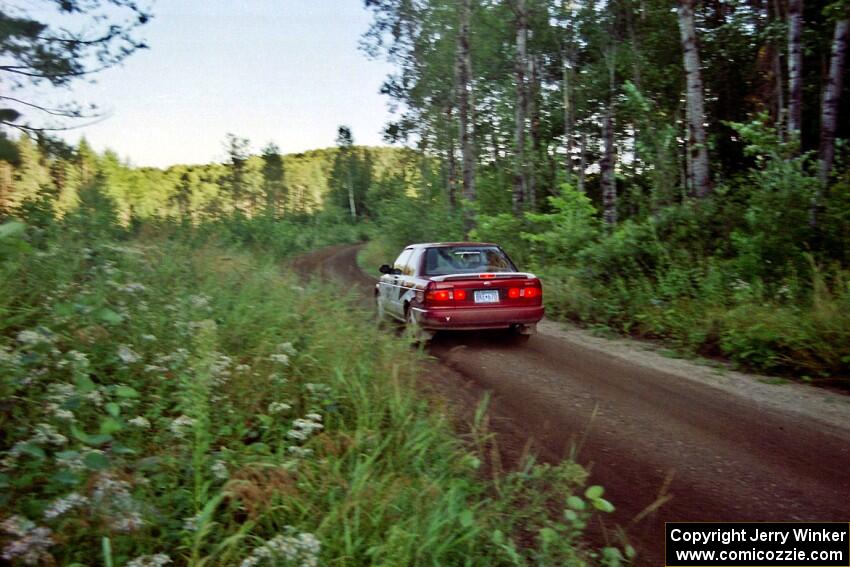 Eric Seppanen / Jake Himes Nissan Sentra SE-R at speed on SS13 (Steamboat).