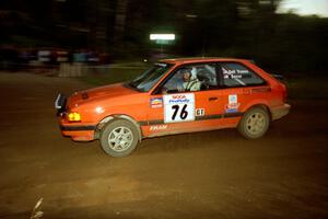 Gail Truess / Jeff Secor Mazda 323GTX on SS14 (Gulch).