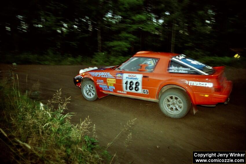 Andrew Havas / John Allen Mazda RX-7 on SS14 (Gulch).