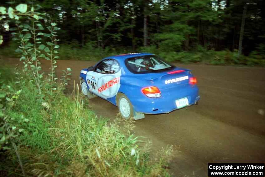 Dave Coleman / Paula Gibeault Hyundai Tiburon on SS14 (Gulch).