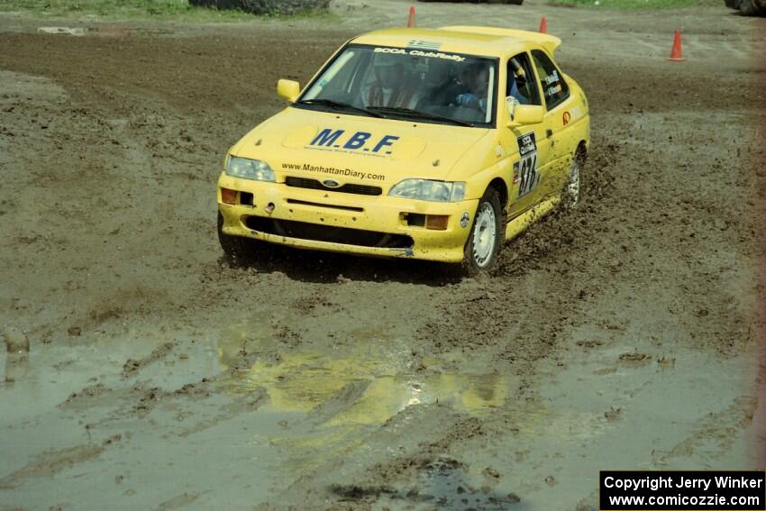 Tony Birbilis / Jose Vicente Ford Escort Cosworth RS slops through the mud on SS7 (Speedway Shenanigans).