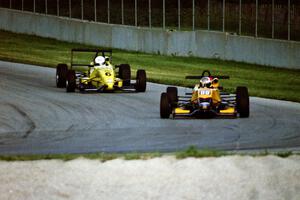 Jason LaPoint leads Tonis Kasemets, both in Van Diemen RF01s.