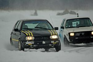 Mark Olson's VW Golf and Brad Johnson's VW Rabbit