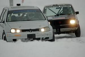 John Kochevar's VW Golf and Matt Bjorge's VW Rabbit