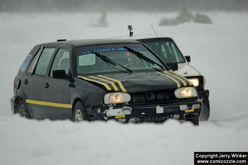 Mark Olson's VW Golf and Brad Johnson's VW Rabbit