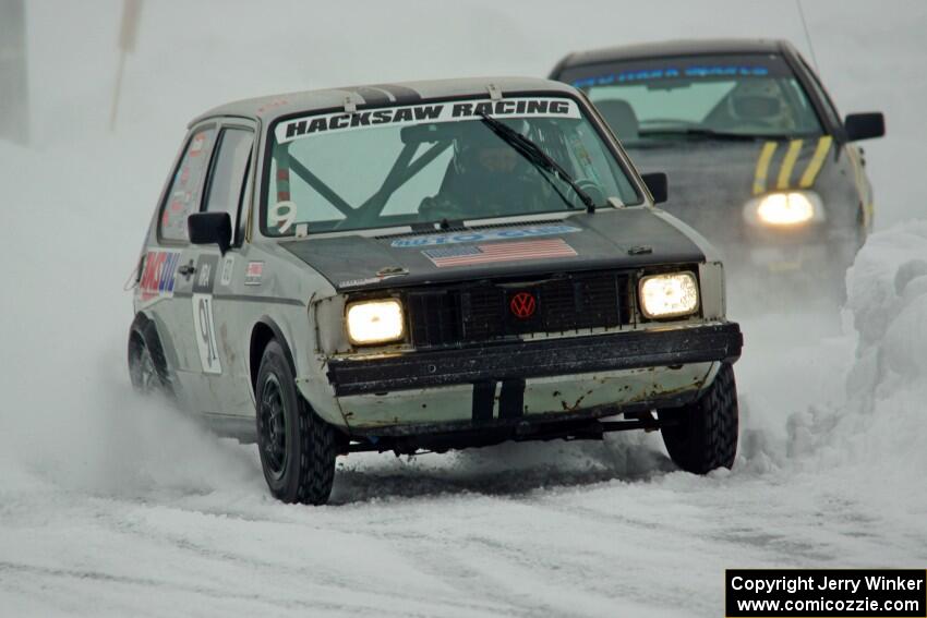 Matt Bjorge's VW Rabbit and Mark Olson's VW Golf