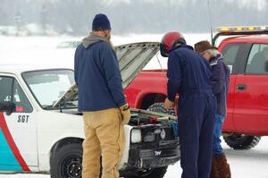 Brad Johnson's VW Rabbit in the pits.