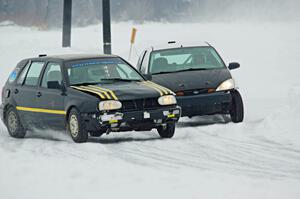 Mark Olson's VW Golf and Matt Coatsworth / Don Coatsworth Ford Focus ZX3