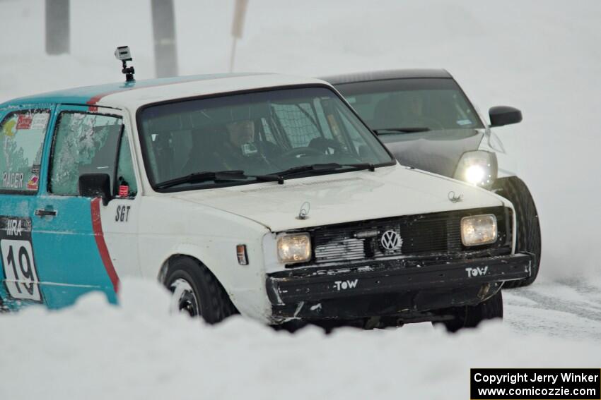 Brad Johnson's VW Rabbit and Brent ???'s Nissan 350Z