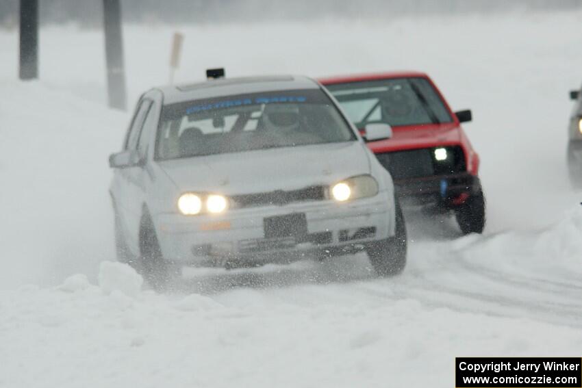 John Kochevar's VW Golf and Mark Knepper's VW GTI