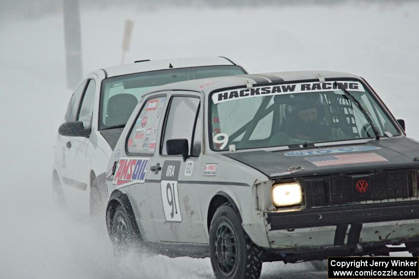 Matt Bjorge's VW Rabbit and Matt Coatsworth / Don Coatsworth Ford Focus ZX3